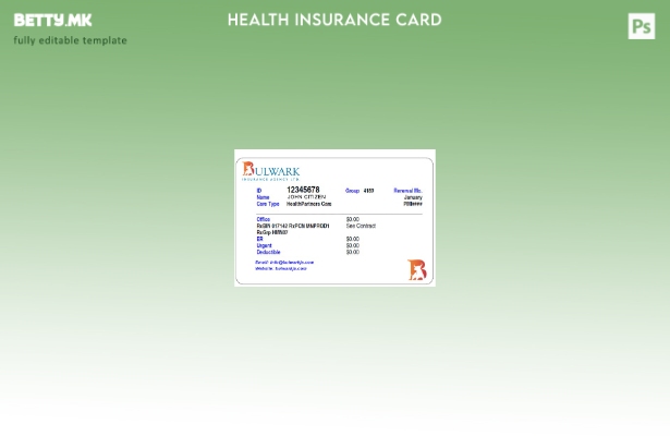 Модерен стил шаблон за картичка за здравствено осигурување на Јамајка